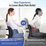 ZIKEE Lumbar Support Pillow for Office Chair and Car Seat with Aribag Design, Adjustable Back Support Lumbar Pillow with Memory Foam for Lower Back Pain Relief & Improved Posture, Dual-Strap Design