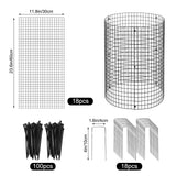 Sibosen 18 Pcs 24'' x 12'' Large Wire Plant Protector from Animals 6 Pack Metal Plant Cage Chicken Wire Cloche with Nylon Tie and Ground Stakes Keep Animals Out Garden Protection Bunny Barricade