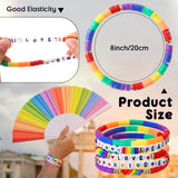 Tondiamo 30 Pcs Rainbow Gay Pride Bracelets LGBT Support Wristbands for Pride Day Month Parades Decorations Party Supplies Christmas Gifts(Peace)