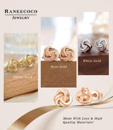 Gold Plated Sterling Silver Studs Love Knot Earrings For Women | Hypoallergenic & Nickle Free Jewelry for Sensitive Ears (8, white-gold-plated-silver)