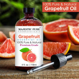 MAJESTIC PURE Grapefruit Essential Oil | 100% Pure and Natural Grapefruit Oil | Premium Grade Essential Oils for Hair Care, Home Diffusers, Skin, Aromatherapy, Massage and Humidifiers | 4 Fl Oz
