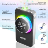 Electric Nail Drill Professional 50000RPM, Electric Nail File Portable for Acrylic Gel Nails, 6000mAh Rechargeable Nail Drill Machine, Efile Kit with 12pcs Bits for Manicure Salon Home