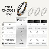 RTZN® Triple Protection Bracelet for Men – Premium Artisan Handcrafted Authentic Tiger Eye, Black Obsidian & Hematite Beads – 9mm Protection Stones Mens Bead Bracelets (Havana)