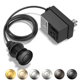 Anwoll Garbage Disposal Air Switch Kit - Professional, UL Listed Wireless Sink Top Garbage Disposal Button, Stainless Steel/Black On/Off, Compatible with all garbage disposals