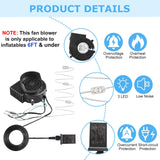 Envanptaz 4-Pack Inflatable Fan Blower Replacement, 12V 1.2A Air Blower for Inflatables with 3 LED Light Strings for Thanksgiving Christmas Halloween Yard Party Holiday Inflatable Decorations