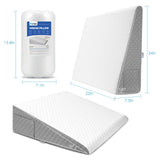 Forias 7.5" Wedge Pillow for Sleeping Bed Wedge Pillow for After Surgery Triangle Elevated Pillow Wedge for Acid Reflux Gerd Snoring Back Pain, Air Layer Removable Machine Wash Cover | Memory Foam Top