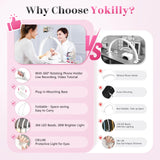Yokilly Half Moon Light for Nail Desk: 29" Foldable Half Moon Desk Lamp with Phone Holder for Beginner - Arch Nail Tech Light with 3 Color Modes & 10 Brightness for Manicure Salon (White, Large)