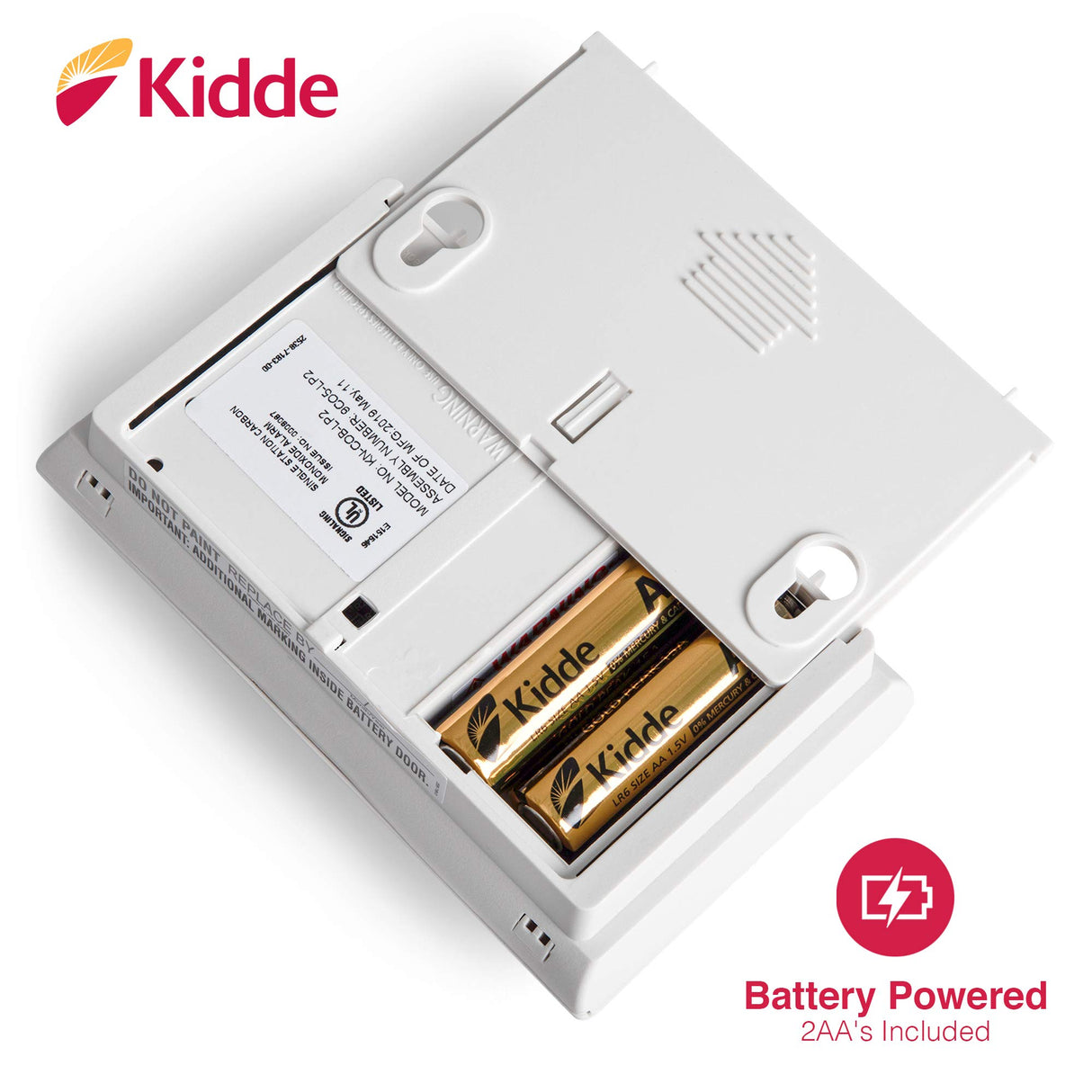 Kidde Carbon Monoxide Detector, AA Battery Powered, Portable for Travel or Home, 85 dB Alarm, LED Status Indicators, 3rd Edition