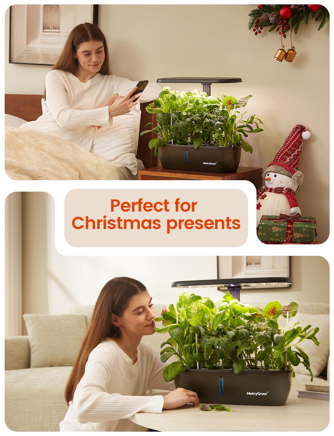 MG-15 Hydroponic Growing System Kits, Smart Indoor Garden with 24W Grow LED Light Full Spectrum, 15 Pods Herb Garden Planter Indoor Gardening for Gifts, Kitchen