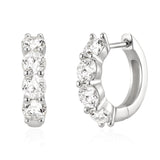 ASHINE Hoop Earrings for Women 14kt Gold Plated Small Hypoallergenic Trendy Stainless Steel Huggies Ear Rings Cartilage Piercing CZ Tiny Thick Second Hole Chunky Jewelry Everyday (White Gold,14.5mm)