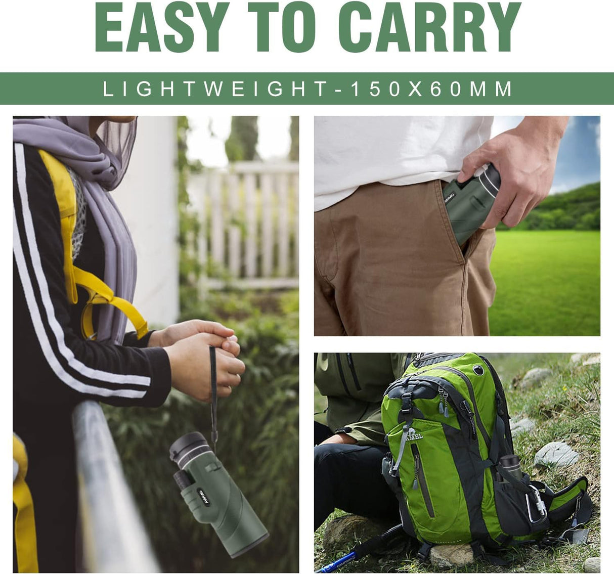 Birthday Gifts for Men Dad Him Husband Teen, 10x42 Compact Monocular Telescope, High Powered FMC & BAK4 Scope, Gifts for Christmas, Outdoors Survival Hiking Gear for Adventure