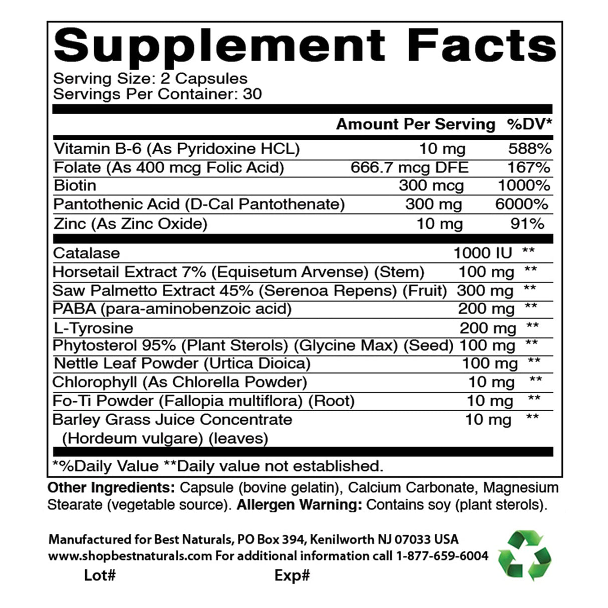 Best Naturals Anti Gray Hair Formula, 60 Count (pack of 2)