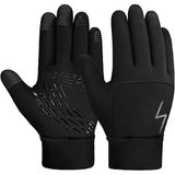 YukiniYa Kids Winter Gloves Back Water Repellent Touchscreen Warm Fleece Anti-Slip for Boys Girls Teen 3-15 Years (Black, XL(10-12 Years))