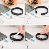 abooxiu Cremation Bracelet for Ashes Leather Urn Bracelet Cremation Jewelry Memorial Bangle Ash Keepsake for Women Men Black