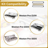Sealer Supply Maintenance Parts Kit Compatible with Weston PRO-2100, PRO-2300, PRO-3500 Models - Includes 2 Chamber Seals, 3 PTFE Seal Bar Tapes & 1 Heat Wire - Weston Pro Vacuum Sealer Parts