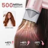 Hair Dryer, 110,000 RPM High-Speed Ionic Blow Dryer for Fast Drying, Professional Lightweight Hairdryer with Diffuser, Magnetic Nozzle, 4 Temps & 2 Speeds, Low Noise for Travel & Home - Pink