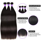 10A Brazilian Straight Hair Bundles 22 24 26 28 Inch Straight Hair 4 Bundles 100% Unprocessed Brazilian Virgin Hair Bundles Deals Human Hair Weft Weave Bundles Human Hair Extension
