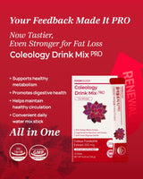 FOODOLOGY Coleology Drink Mix PRO (15days) - Daily Pomegranate Water Mix with Coleus Forskohlii, Banaba Leaf, FOS & Ginkgo – Refreshing Wellness Drink for Body Balance