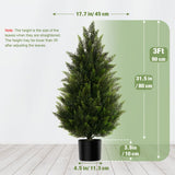 Vitalismo 3FT Artificial Cedar Trees Set of 2 for Outdoor Front Porch
