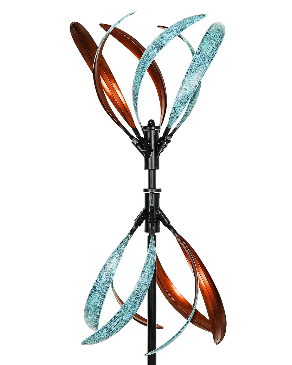 Cyan Oasis Wind Spinners Outdoor – Metal Large Wind Spinner with Stake for Yard and Garden, Garden Wind Sculptures & Spinners, Ideal Gift for Family (13'' W x 70.5'' H)