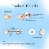 Limerencia Heart Birthstone Screw Backs Earrings