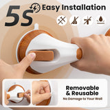 TAILI Shower Grab Bar, 2 Pack 12 Inch Suction Grab Bars for Bathtubs and Elderly, Shower Handle for Seniors Bathroom Safety Grip, No Drilling Removable,Wood Grain