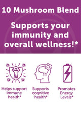 Lunakai USA Made Super Mushroom Gummies for Adults – 10-in-1 Adaptogenic Mushroom Supplement with Lion's Mane - Focus & Brain Support, 60ct