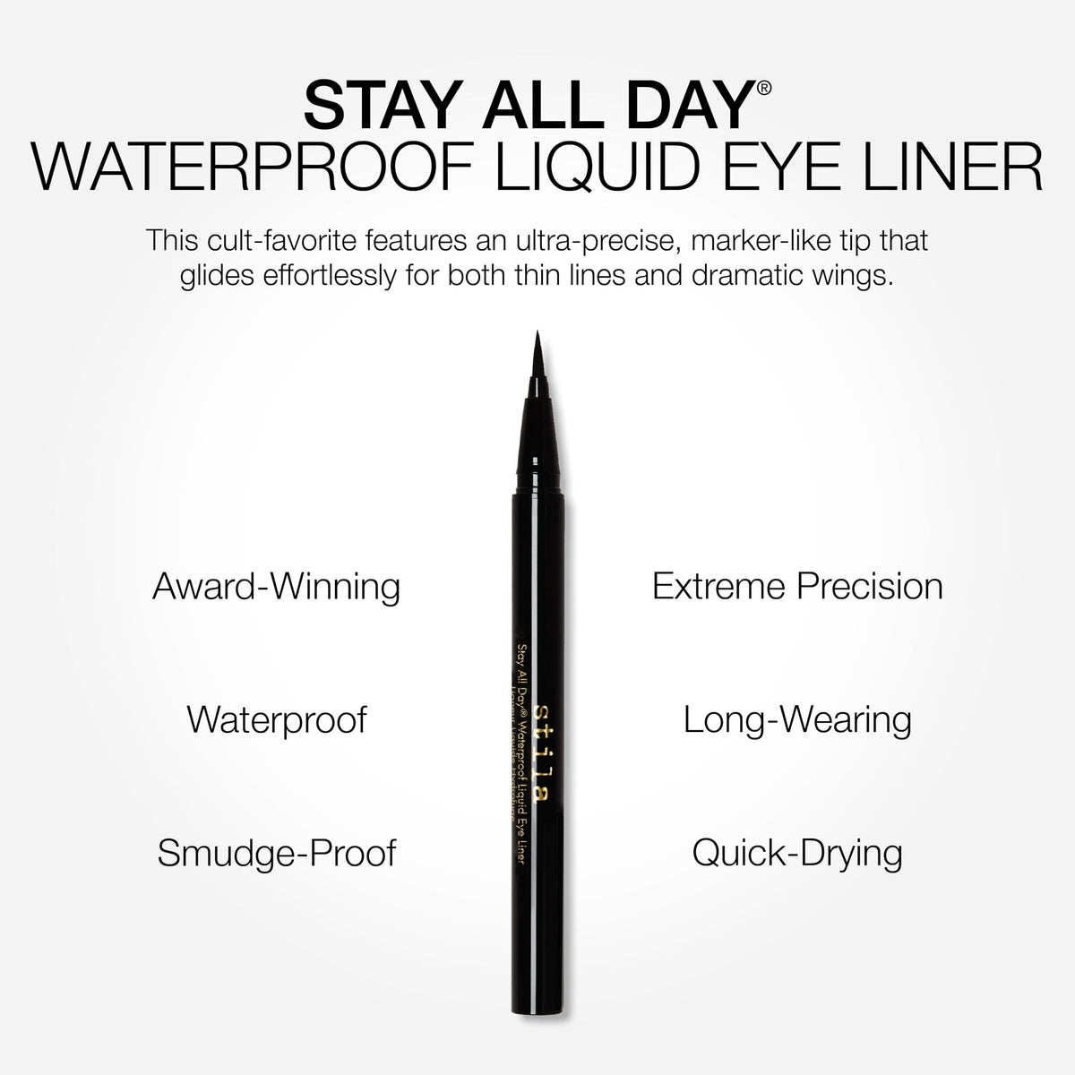 stila Waterproof Liquid Eye Liner, Stay All Day Makeup with Fine Brush Tip | Lasting Satin Finish, Smudge-Proof & Transfer-Resistant
