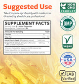 Cold-Pressed Black Seed Oil Capsules - Vegan Non-GMO Nigella Sativa Black Seed Oil Supplement with Ginger Extract for Wellness & Digestive Health Support - Gingerol & Thymoquinone-Rich (1 Month)