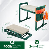 SakerPlus Garden Kneeler and Seat,Heavy Duty Foldable Garden Stool with 10-Inch Thickened Pad, Extendable Legs, Tool Bag and Storage Bag,Gardening Gift Choice for Women Mom Men Seniors