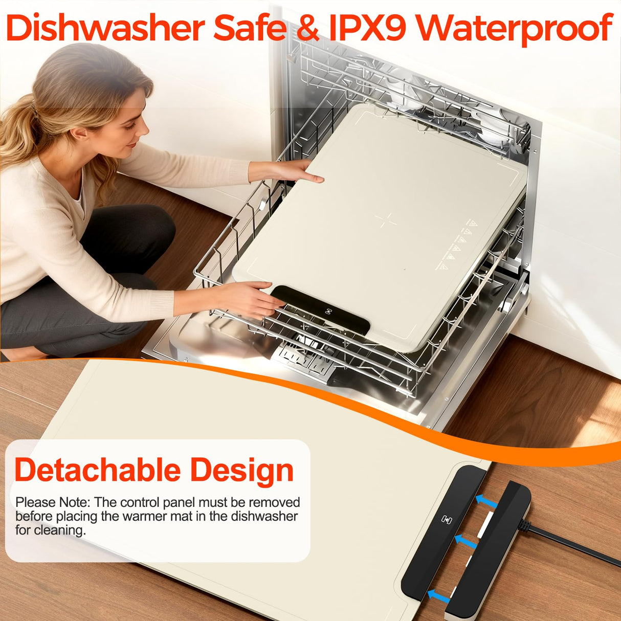 Warming Mat for Food | Dishwasher Friendly,Full-Surface Food Warmer with 6-Mode Adjustable and Timer,Roll-Up & Portable Silicone Food Heating Pad with Child Lock,Electric Warming Tray for Buffet Party