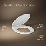 KOHLER 20111-0 Brevia, Slow Close Toilet Seat, Round Toilet Seat, Grip-Tight Bumpers Quick-Attach Hardware, White