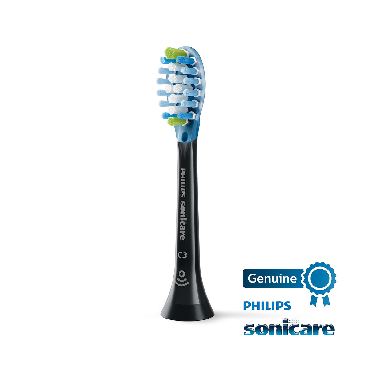 Philips Sonicare Genuine C3 Premium Plaque Control Replacement Toothbrush Heads, 2 Brush Heads, Black, HX9042/95