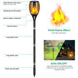 TomCare Solar Lights Outdoor 99 LED Higher & Larger Flickering Flame Solar Torch Lights 43" Waterproof Outdoor Lighting Solar Powered Pathway Lights Christmas Decorations for Garden Patio Yard, 4Pack