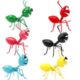 Cruis Cuka Metal Ants Wall Decor, Set of 6 Cute Garden Hand Painted Decorations for Outdoor Fence Patio Yard, Rustic Farmhouse Hanging Sculptures