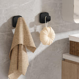 BKV Suction Cup Hooks for Shower,Heavy Duty Shower Hooks for Bathroom Wall,Glass Windows,Smooth Doors to Hang Towels,Robes,Coat,Reusable Suction Cup Wreath Hanger for Christmas Wreaths-Black(4 Pack)