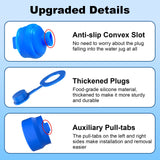 MYLOLF 3 & 5 Gallon Water Jug Cap, Reusable Food Grade Silicone Replacement Cap for 55mm Standard/Screw/Crown Tops Water Bottle and Water Dispensers, Non-Spill & Leak Free - 12PCS