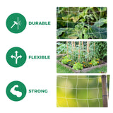 3 Packs 5 x 30ft Kikhope Plant Trellis Netting, Heavy-Duty Polyester Grow Net, Garden Trellis Netting with Square Mesh for Climbing Plants, Vegetables, Fruits, and Flowers, White