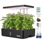 iDOO Hydroponics Growing System Kit 12Pods, Indoor Herb Garden with LED Grow Light, Built-in Fan, Auto-Timer, Adjustable Height Up to 11.3", for Home School Office, Gifts for Women Men Fathers