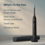 Philips Sonicare 5950 Rechargeable Electric Toothbrush, 2 Brush Head, Black