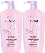 L’Oreal Paris Elvive Glycolic + Gloss Shampoo and Conditioner Set, 56 Fl Oz