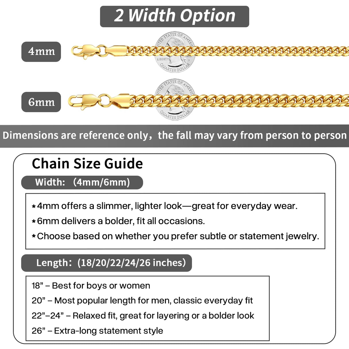Momlovu Gold Chain for Men Boys, Mens Cuban Link Chain Necklace | 18K Gold Plated Mens Jewelry, 6mm, 20 Inch, Gifts for Men Boys