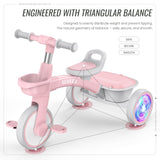 SEREED Colorful Lighting Toddler Tricycle Gift Toy for Ages 2-5 Boys Girls