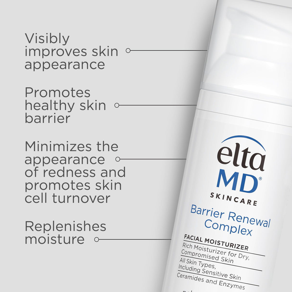EltaMD Barrier Renewal Complex Face Moisturizer for Dry Skin, Sensitive Skin Moisturizer for Face, 1.7 oz Pump