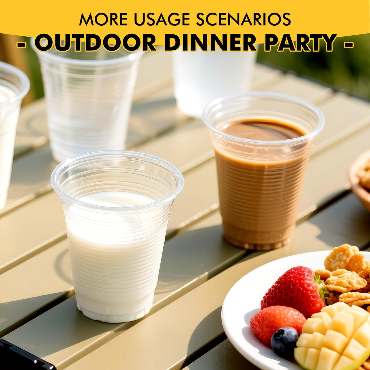 RACETOP 500 Pack 9 oz Plastic Cups, Clear Disposable Plastic Cups Bulk, Cold Drinking Party Cup, Transparent for Wedding, Thanksgiving, Christmas, Party