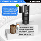 OTLOOMTBT 32PCS 1/2" Drive Impact Socket Set - Heavy Duty Industrial-Grade Deep Sockets, Metric/SAE Full Set with Extension Bar, Cr-V Steel Corrosion-Resistant Coating & Premium Storage Case