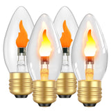 Hompavo Halloween Decorations - LED Flame Light Bulbs (2 Pack), 3W Flickering Fire Bulb, E26 Glass Shell for Halloween Christmas Party Patio Porch Home Indoor & Outdoor Decorations - 4