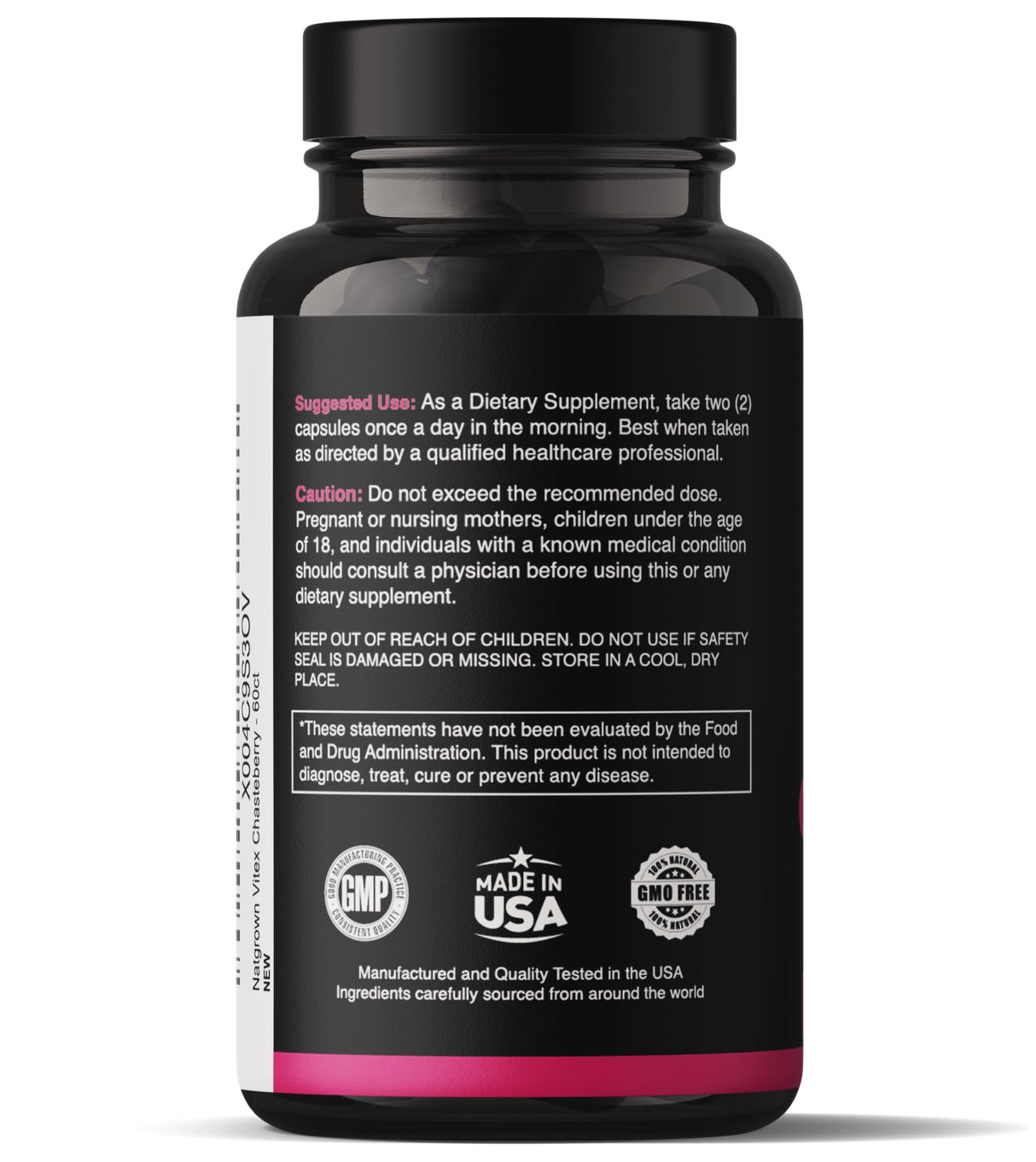 Natgrown Vitex Chasteberry Supplement for Women 1,000 mg - Agnus Castus Chaste Tree Vitex Berry Fruit Extract Capsules - 60 Ct
