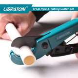 Libraton Pex Cutter 1-1/4", Pex Pipe Cutter, PEX Tube Cutter 1/8" to 7/8", PEX Pipe Cutting Tools for PEX, PVC (Thin), PPR Plastic, Extra PTFE Seal Tapes 400"