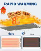 Food Warming Mat Extra Large, Rapid Heating Electric Warming Tray with 9 Temp Setting and 6 Hours Timer,Foldable Warming Trays for Food, Portable Food Warmers for Parties Buffet, Beige